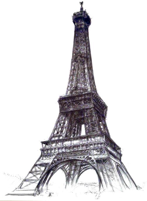 Buy Prints of Eiffel Tower at night Paris Drawing